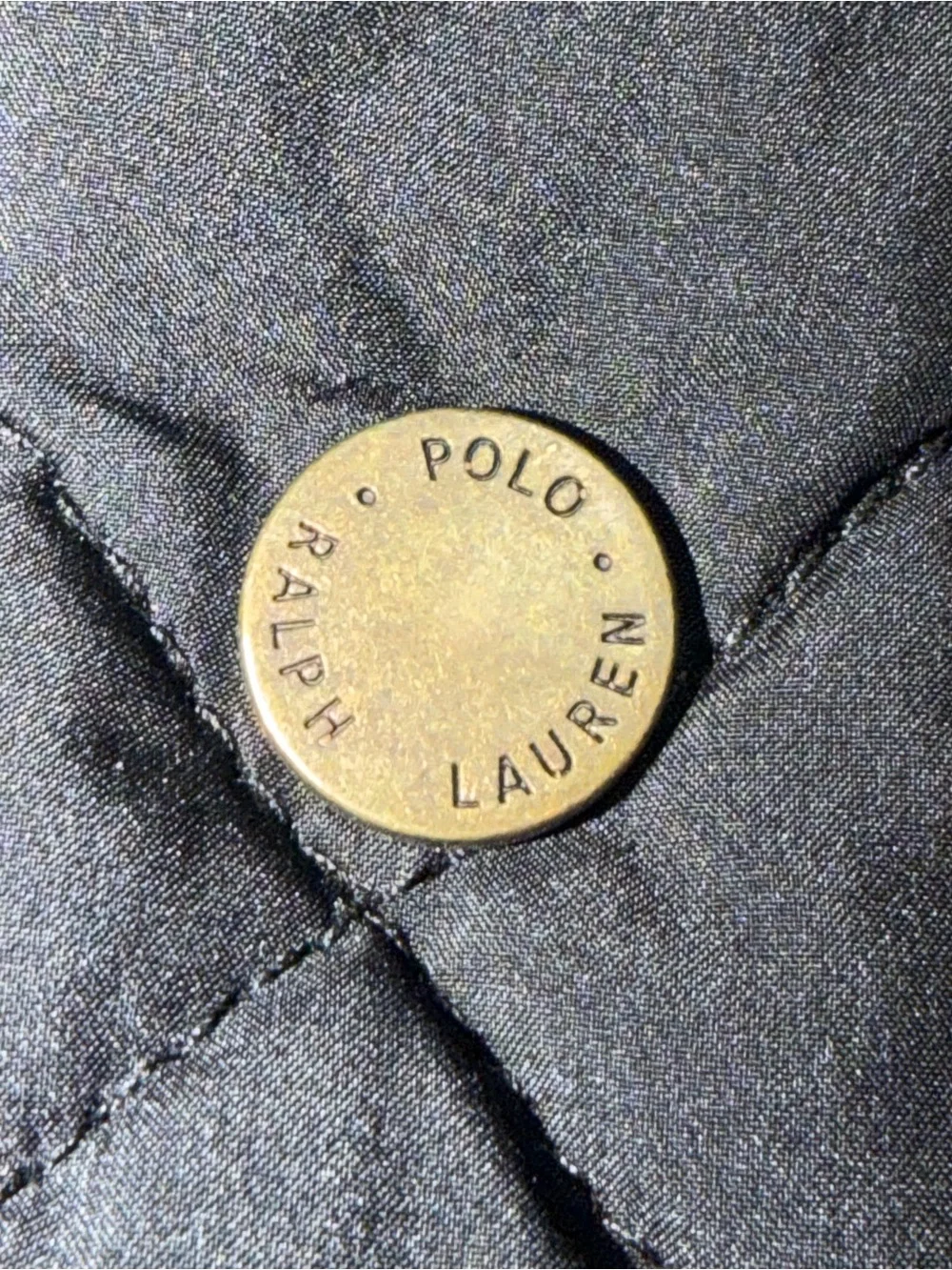 Polo Ralph Lauren Kids Black Quilted Barn Jacket Brown Corduroy Collar Size 6
